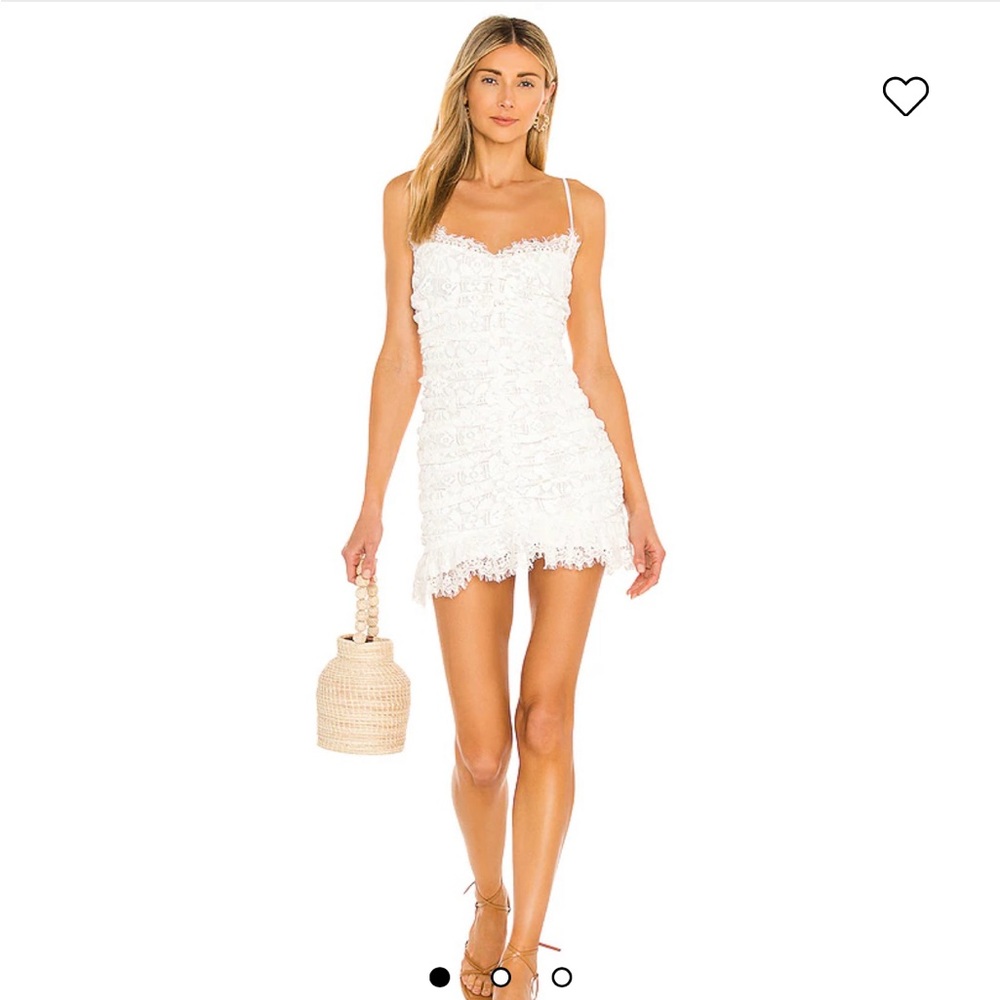 For Love and Lemons Simira Mini Dress in White- XS